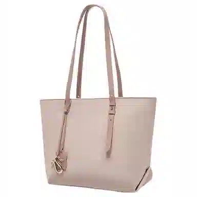 百思图 简约时尚百搭 织物 托特包单肩包 大号 女款 黑拼棕/粉色/杏拼棕