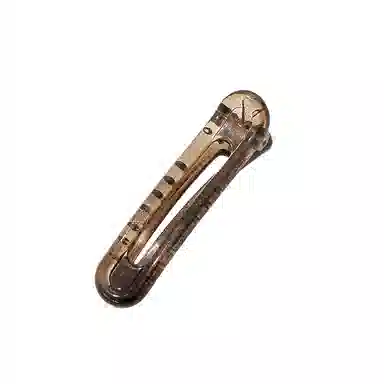 如花梦 鸭嘴豹纹气质带齿防滑后脑勺盘发一字 树脂 发夹 女款