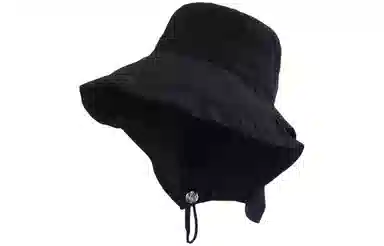 优幽兰 休闲百搭小众钓鱼帽夏季遮阳帽户外骑车护颈太阳帽大檐透气折叠登山可扎马尾设计 棉涤 防晒帽 男女同款情侣款