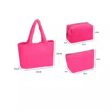 馨枕居 简约粉色化妆包大容量高级感收纳包旅行手提袋出行便携女包包