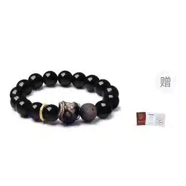 【限量赠·最佳爸爸证|精选高品质】 金师傅 醒狮 狮来运转 招财纳福新中式国潮复古气质百搭小众高级#好运 黑曜石 手串 男女同款情侣款