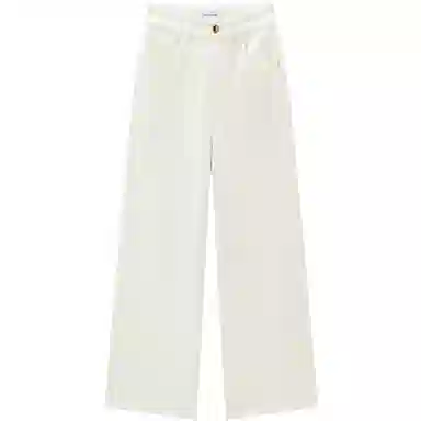 太平鸟 纯色口袋高腰直筒牛仔裤 女款