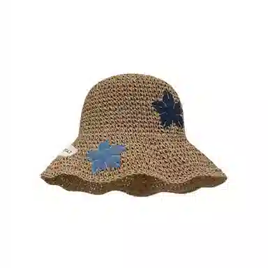 艾佳微 海边沙滩甜美小清新拍照百搭户外防晒防紫外线遮阳 草编 渔夫帽 男女同款情侣款