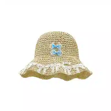 艾佳微 海边沙滩甜美小清新拍照百搭户外防晒防紫外线遮阳 草编 渔夫帽 男女同款情侣款