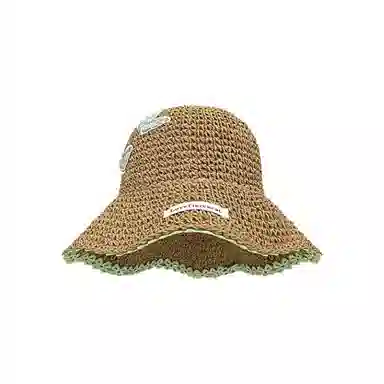 艾佳微 海边沙滩甜美小清新拍照百搭户外防晒防紫外线遮阳 草编 渔夫帽 男女同款情侣款