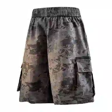 兰缪 美式日系复古户外百搭运动高街风简约基础款设计印花日常通勤山系宽松清爽透气潮流柔软垂感直筒系带休闲短裤 男女同款