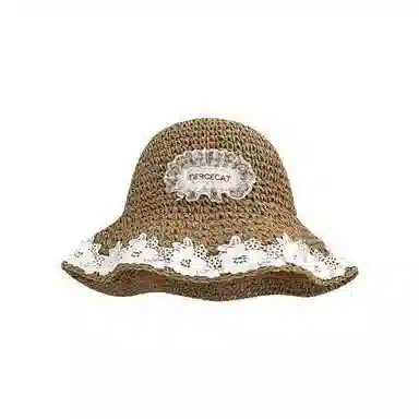 艾佳微 海边沙滩甜美小清新拍照百搭户外防晒防紫外线遮阳 草编 渔夫帽 男女同款情侣款