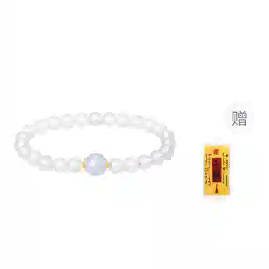 老凤祥 【限量赠·手机贴&金木水火土】五行 新中式温柔简约 上岸水逆退散能量磁场 时来运转净化负能量 约会礼盒天然 白水晶 手串 女款