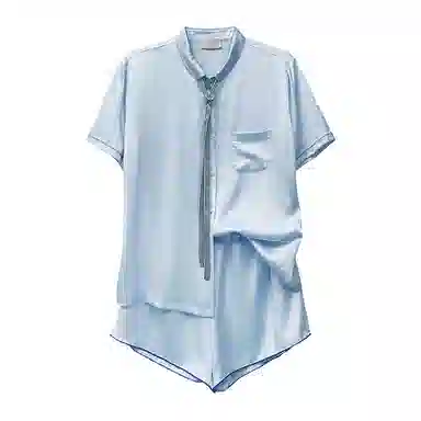 桑罗 纯色凉感短袖可外穿家居服春夏睡衣套装 女款