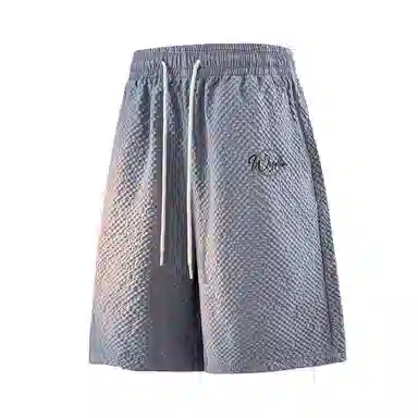 兰缪 美式日系复古百搭设计日常运动高街风简约基础款印花户外通勤山系宽松清爽透气潮流柔软垂感直筒系带休闲短裤 男女同款