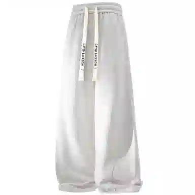 大卫贝肯 美式复古高街系带纯色拼接宽松时尚卫裤休闲裤 男女同款