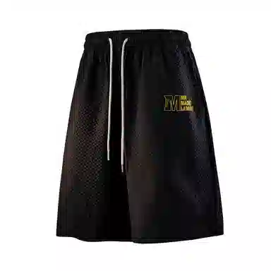 兰缪 美式日系复古百搭简约日常运动高街风基础款设计印花户外通勤山系宽松清爽透气潮流柔软垂感直筒系带休闲短裤 男女同款