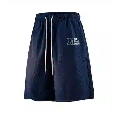 兰缪 美式日系复古百搭简约日常运动高街风基础款设计印花户外通勤山系宽松清爽透气潮流柔软垂感直筒系带休闲短裤 男女同款