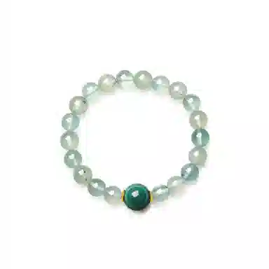 曼卡龙 五行守护天然 绿发晶 手串 女款