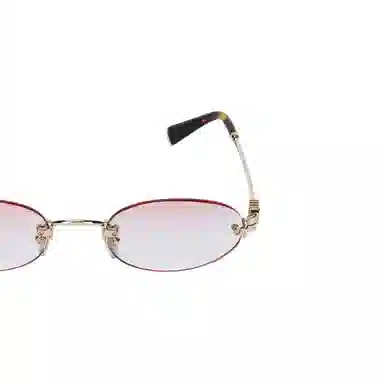 Miu Miu Gradient Metal Oval Sunglasses
