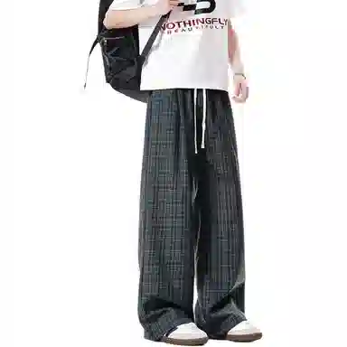 悍戈 美式复古慵懒风高街潮流透气亲肤宽松直筒阔腿通勤长裤休闲裤 男女同款