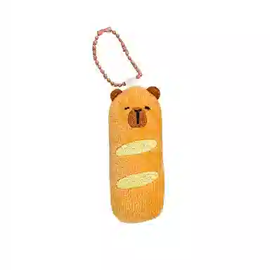 卡皮巴拉小黄豚 卡皮巴拉面包玩偶钥匙扣可爱公仔包包背包挂饰 毛绒 挂件 男女同款情侣款