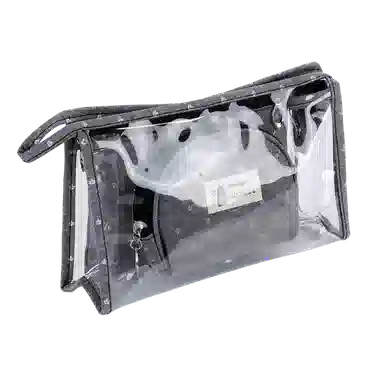 馨枕居 便携式三件套化妆包透明大容量洗漱护肤品口红收纳包学生手拿笔袋