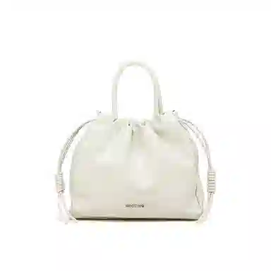 西木汀 高级感小众设计轻便百搭 牛皮 单肩斜挎手提包 女款 奶白色/深邃黑