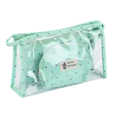 馨枕居 便携式三件套化妆包透明大容量洗漱护肤品口红收纳包学生手拿笔袋