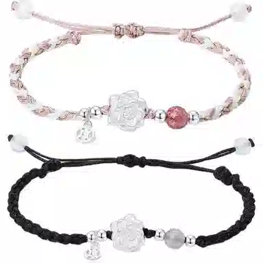 【S999足银|好运莲莲】 七七银饰 莲花 新中式国潮高级感 复古简约百搭 朵朵有钱花 气质高级 时尚小众  银 手绳 男女同款情侣款