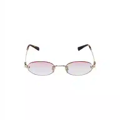 Miu Miu Gradient Metal Oval Sunglasses