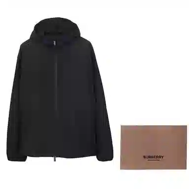 Burberry Hooded Zip Jacket Black