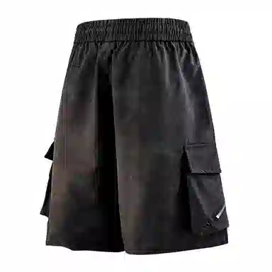 兰缪 美式日系户外日常柔软复古透气舒适运动高街简约基础款设计百搭印花通勤山系宽松清爽潮流垂感直筒系带休闲短裤 男女同款