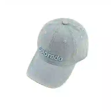 艾佳微 日系水洗立体字母时尚休闲百搭 牛仔布 鸭舌帽 男女同款情侣款