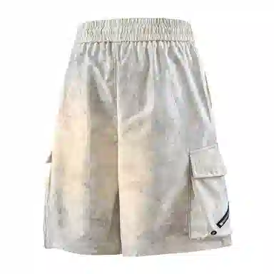 兰缪 美式日系户外日常柔软复古透气舒适运动高街简约基础款设计百搭印花通勤山系宽松清爽潮流垂感直筒系带休闲短裤 男女同款