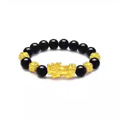 【S999足银纯银】 七七银饰 招财貔貅 吞金瑞兽 吉祥如意 福气满满财源滚滚 新中式国风高级感 琉璃 手串 男女同款情侣款