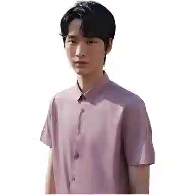 红豆 舒弹透气商务抗菌易打理不易皱冰竹纤维短袖衬衫 男女同款