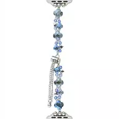 伦本 苹果适用 手表表带 金属 串珠材质 小香爱心链女款