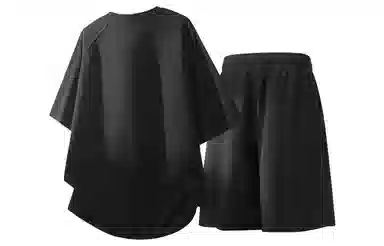 王者荣耀 标语款 美式高街拼接项链设计圆领短袖五分短裤两件套宽松舒适痞帅青春高颜值无性别潮流百搭时尚休闲运动套装 男女同款