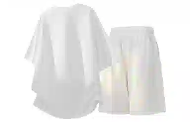 王者荣耀 标语款 美式高街拼接项链设计圆领短袖五分短裤两件套宽松舒适痞帅青春高颜值无性别潮流百搭时尚休闲运动套装 男女同款