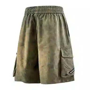 兰缪 美式日系户外日常柔软复古透气舒适运动高街简约基础款设计百搭印花通勤山系宽松清爽潮流垂感直筒系带休闲短裤 男女同款