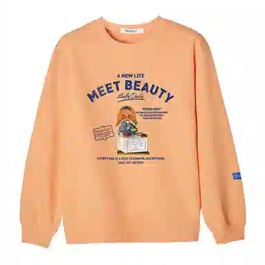 米子旗 圆领套头宽松休闲长袖卫衣 女款