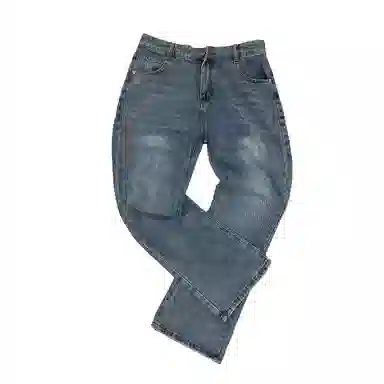 布客行 美式复古高街废土风微喇直筒通勤垂感长裤牛仔裤 男女同款