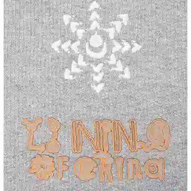 中国李宁 印花字母连帽套头抓绒卫衣 男女同款 花灰