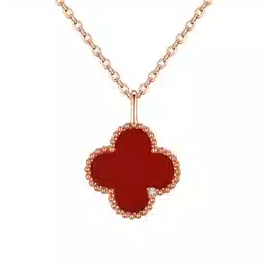 佐卡伊 轻奢四叶草高级感轻奢简约 玛瑙 项链 女款