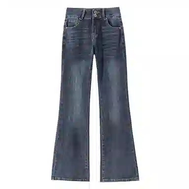 水中花 低腰显瘦微喇裤牛仔裤 女款