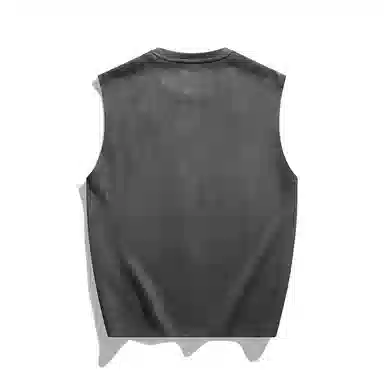 顶峰保罗 美式高街字母薄款透气无袖上衣冰丝凉感舒适宽松小众休闲百搭潮牌运动坎肩背心 男女同款