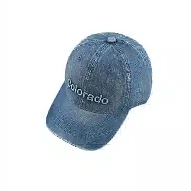 艾佳微 日系水洗立体字母时尚休闲百搭 牛仔布 鸭舌帽 男女同款情侣款