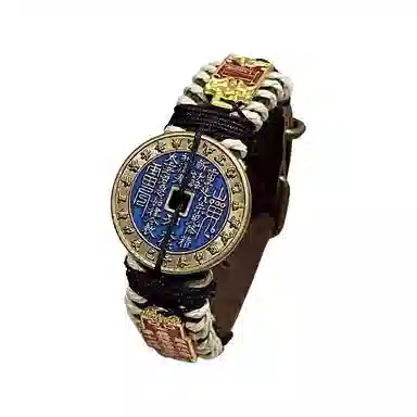 既白南兮 道心永恒 山鬼花钱福牌太岁本命年好运道系青年国风新中式文创 合金 手环 男女同款情侣款