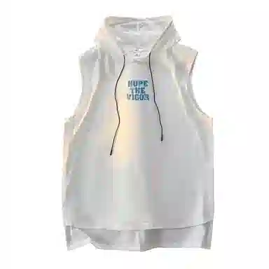 兰缪 美式复古山系户外日常纯色运动高街风通勤宽松休闲潮流亲肤透气连帽舒适无袖背心 男女同款