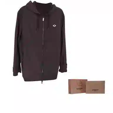 Burberry Logo Zip Hoodie Black