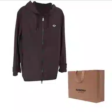 Burberry Logo Zip Hoodie Black