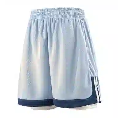 兰缪 美式日系户外日常柔软基础款复古舒适透气运动高街简约印花设计百搭通勤山系宽松清爽潮流垂感直筒纯色系带休闲短裤 男女同款