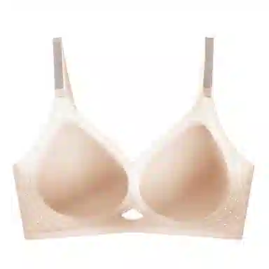 二三二三 透气吸汗聚拢有型防下垂亲肤柔软无痕轻薄网眼舒适侧收副乳纯欲美背纯色时尚百搭日常无钢圈可调节肩带文胸 女款