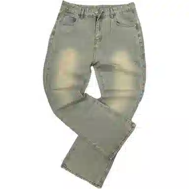 布客行 美式复古高街废土风微喇直筒通勤垂感长裤牛仔裤 男女同款